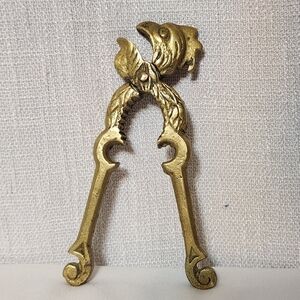 Vintage Brass 6" ROOSTER ChickenNUT CRAB CRACKER BOTTLE Opener